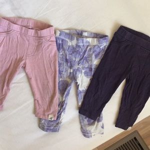 Burt’s Bees leggings 3 set SIZE 3-6 MONTHS
